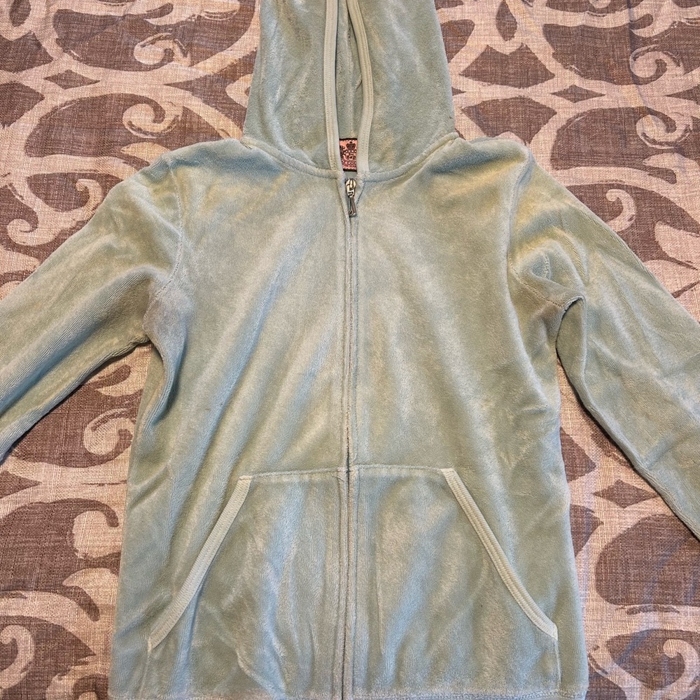 Juicy Couture Blue Zip-Up Hoodie Sweatshirt
